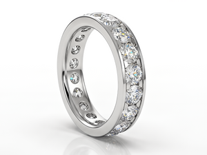 Eternity ring round brilliant cut channel set