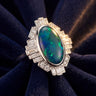 Black Opal and Diamond Art Deco Ring