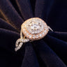 Round Diamond Two-Tone Double-Halo Ring