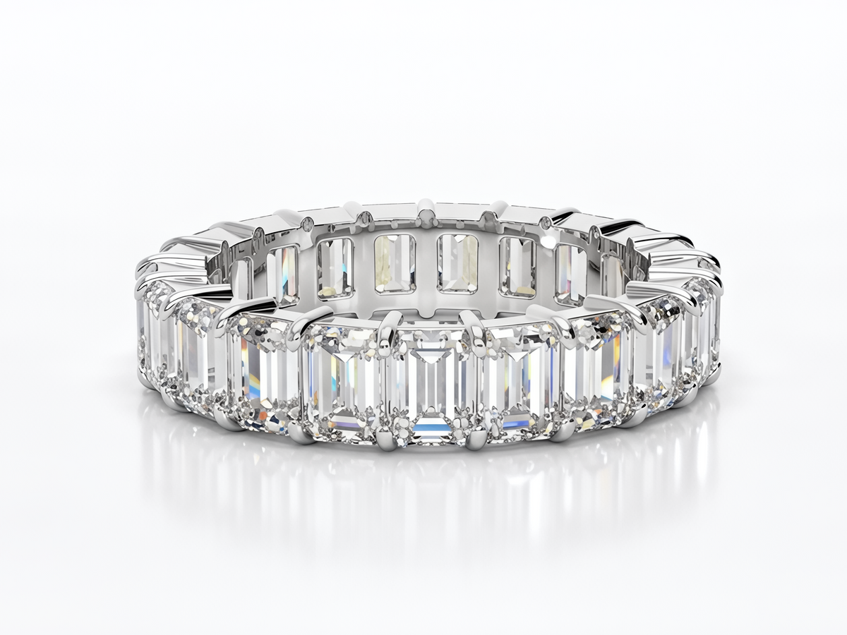 Baguette Diamond Claw Set Eternity Ring