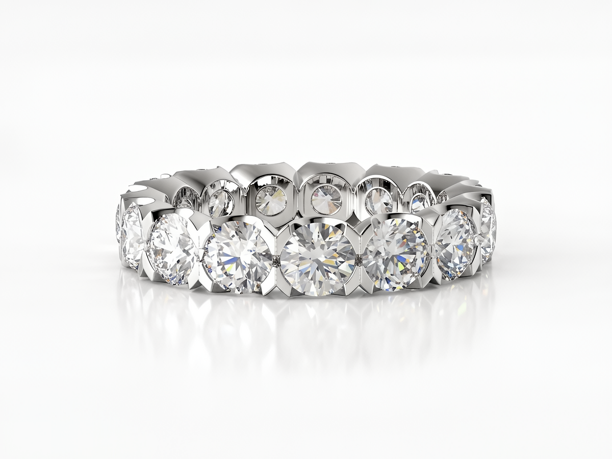 Round Diamond Eternity ring split claw