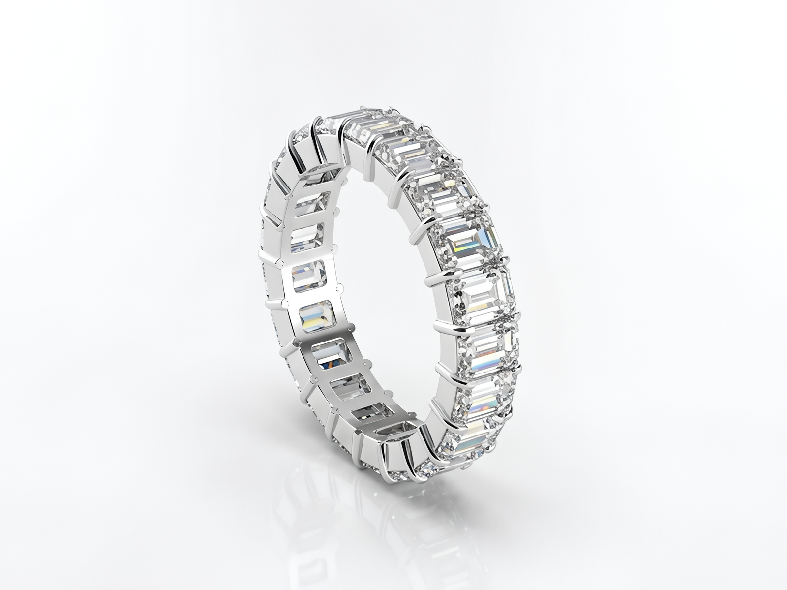 Baguette Diamond Claw Set Eternity Ring