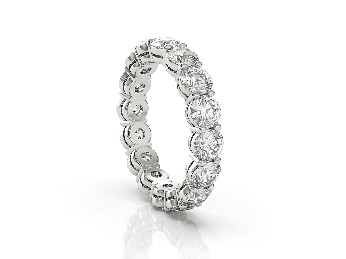 Eternity ring round diamonds classic claw