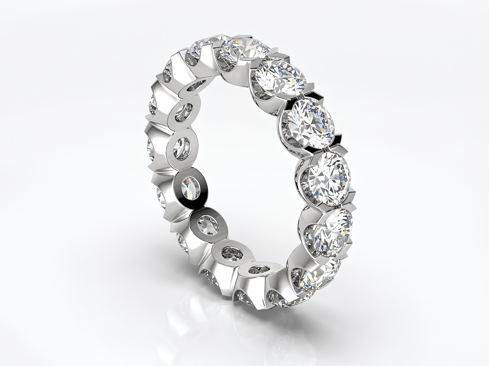 Round Diamond Eternity ring split claw