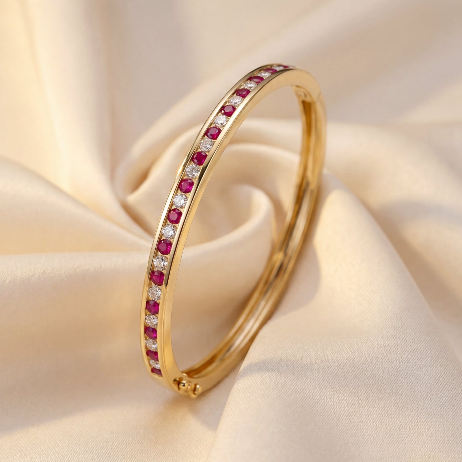 Gold bracelet With rubies and diamonds 