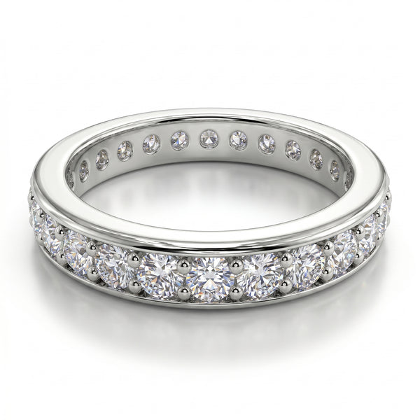 Bespoke grain-set diamond eternity ring, made in Hatton Garden