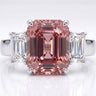 Morganite and Diamond Three-Stone Ring