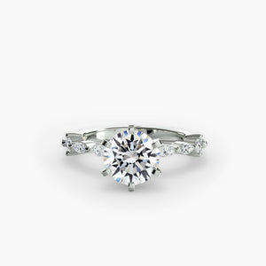 Solitaire with eternity pavé - classic engagement ring featuring a single diamond with an eternity pavé diamond band