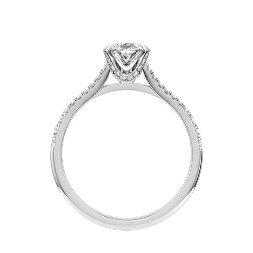 Oval Natural Diamond Bridal Ring — front