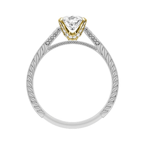 Oval Natural Diamond Bridal Ring — front