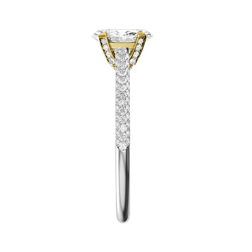Oval Natural Diamond Bridal Ring — side