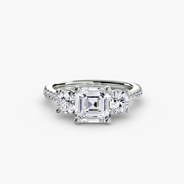 Three-Stone with Pavé Band