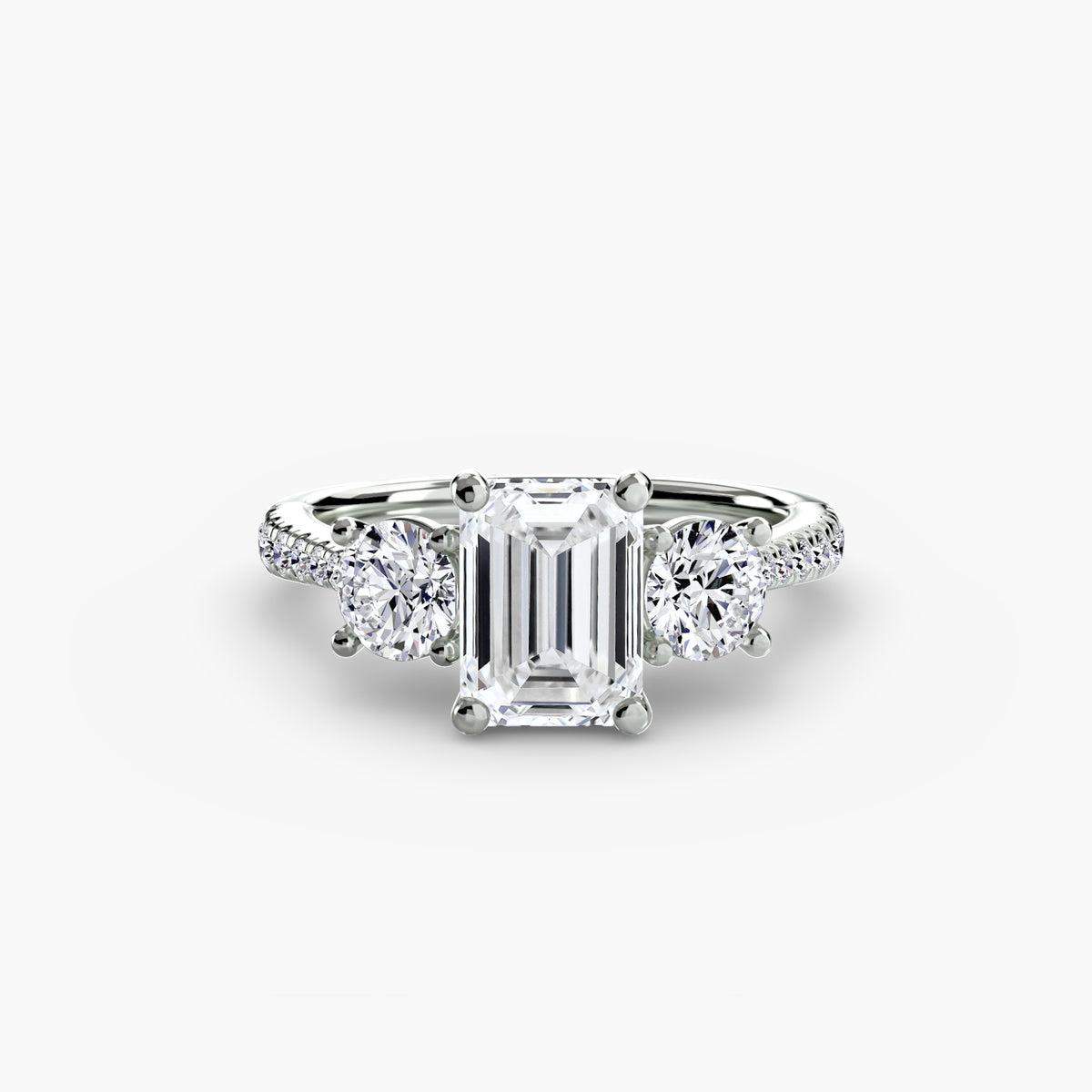 Three-Stone with Pavé Band