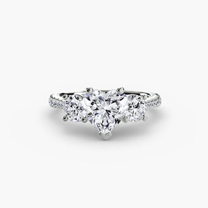 Three-Stone with Pavé Band
