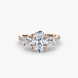 Three-Stone with Pavé Band