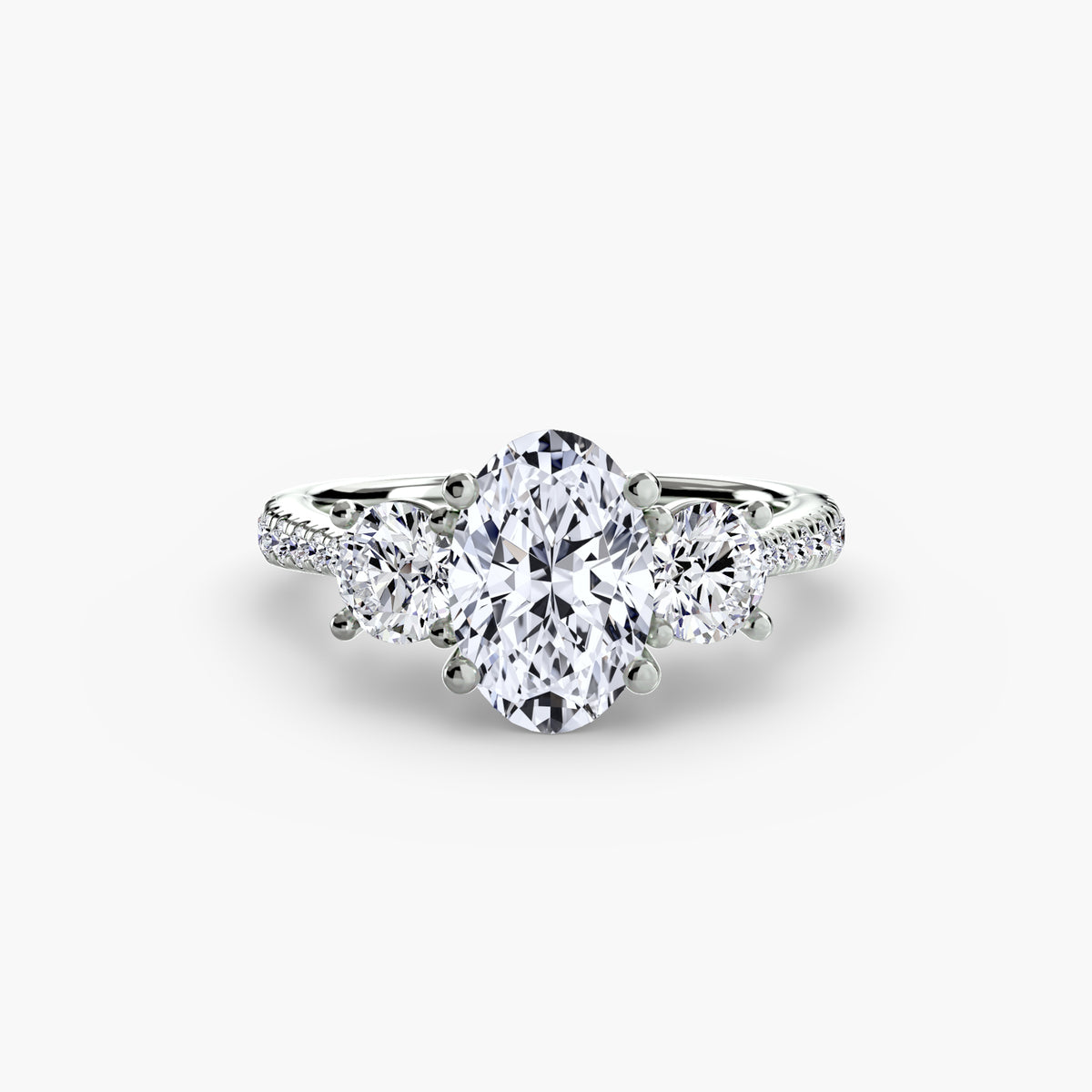 Three-Stone with Pavé Band