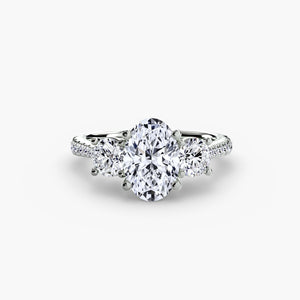 Three-Stone with Pavé Band