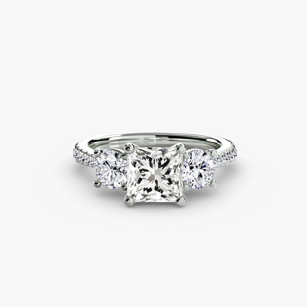 Three-Stone with Pavé Band