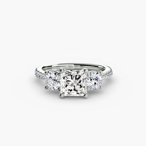 Three-Stone with Pavé Band