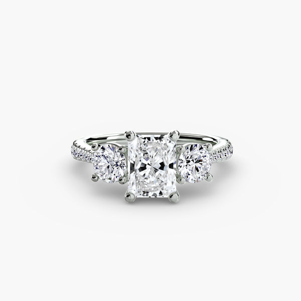 Three-Stone with Pavé Band