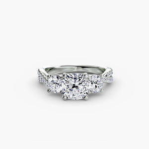 Three-Stone with Pavé Band 2