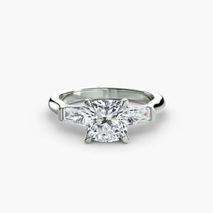 Three-Stone Ring (Baguette Side Stones)