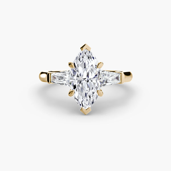 Three-Stone Ring (Baguette Side Stones)