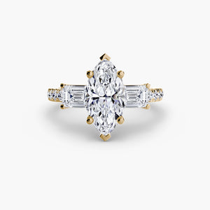 Three-Stone Ring with Pavé Band 4