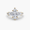 Three-Stone Ring with Pavé Band 4