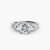 Three-stone ring with pavé band 4 - classic engagement ring featuring three diamonds with pavé detailing on the band for added brilliance