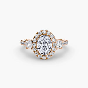 Three-Stone Ring with Halo 2