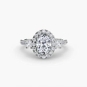 Three-Stone Ring with Halo 2