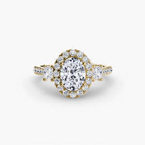 Three-Stone Ring with Halo 2