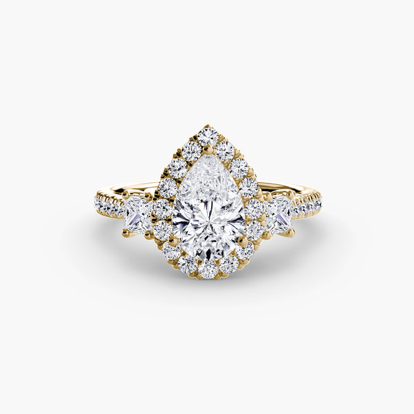 Three-Stone Ring with Halo 2