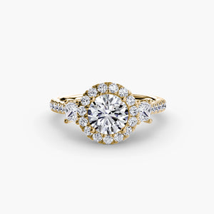 Three-Stone Ring with Halo 2