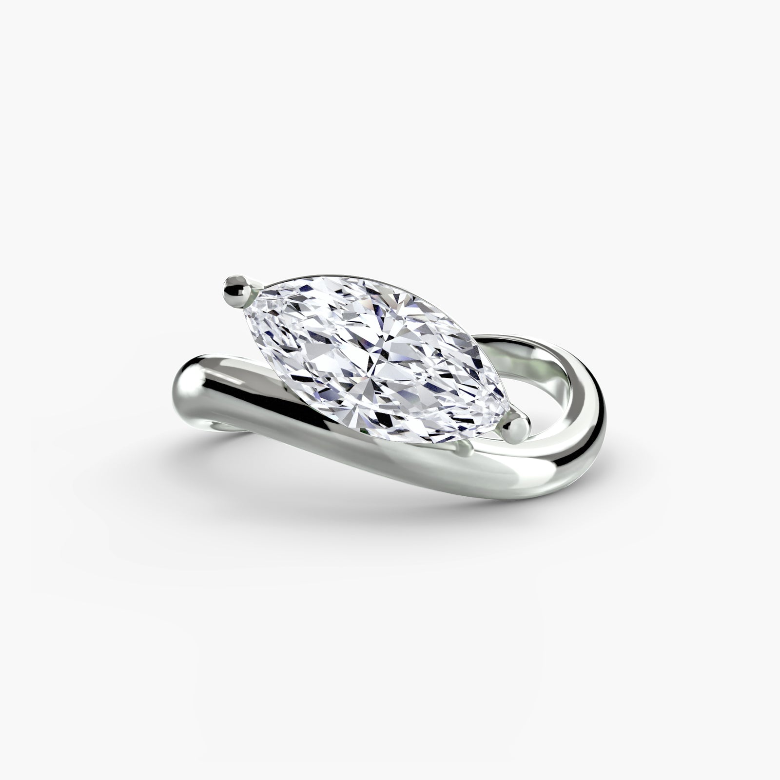 The Marquise Wave Ring, a made-to-order diamond engagement ring from Hatton Garden Bespoke Jewellery