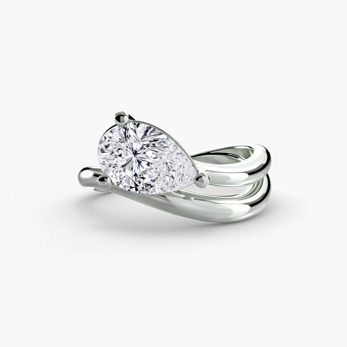 The Wave Ring 2 - elegant wave design with diamond detailing, handcrafted luxury