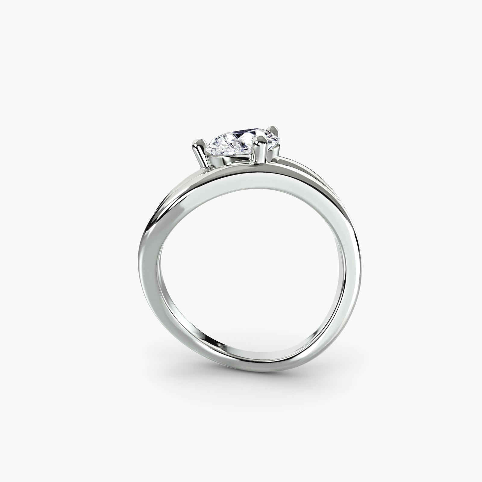 The Wave Ring 3 - sleek wave-shaped design with diamond accents, handcrafted luxury