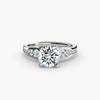 Solitaire with pavé 2 - classic engagement ring featuring a central diamond with pavé diamond accents on the band for added brilliance