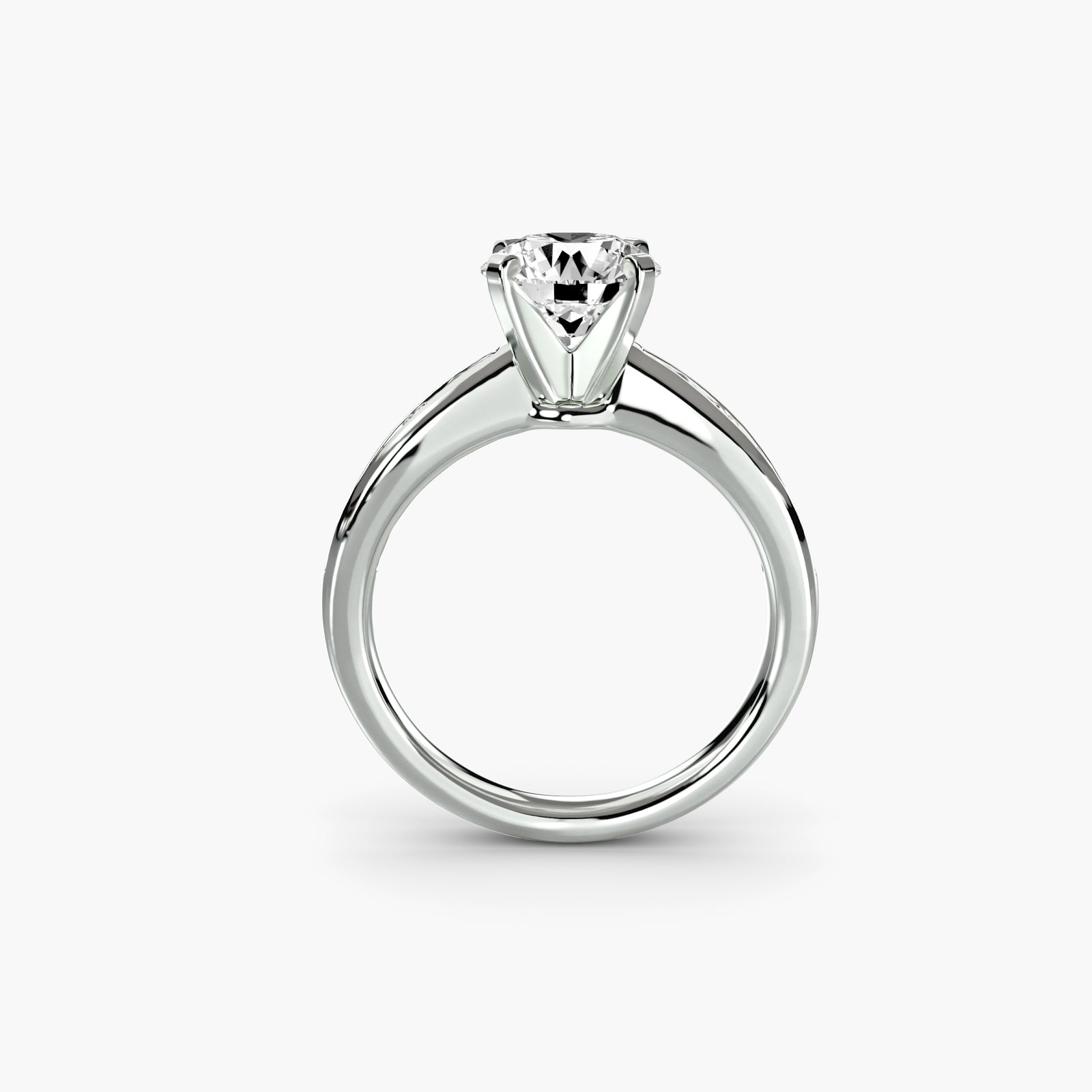 Solitaire with pavé 3 - elegant engagement ring featuring a central diamond with pavé diamond detailing on the band for extra sparkle