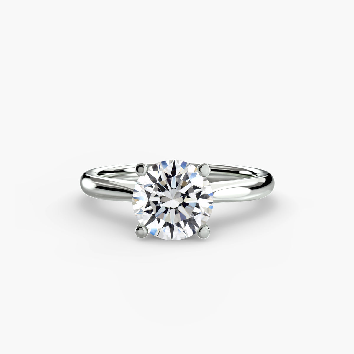 Solitaire ring 3 - classic engagement ring featuring a single diamond with a sleek, minimalist band design