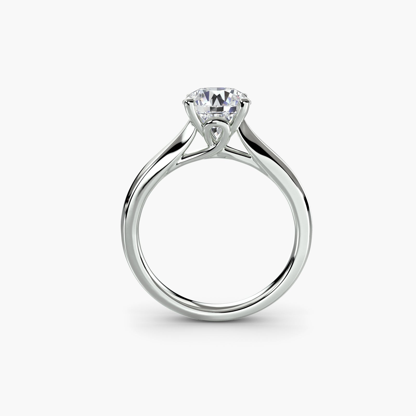 Solitaire ring 3 - classic engagement ring featuring a single diamond with a sleek, minimalist band design
