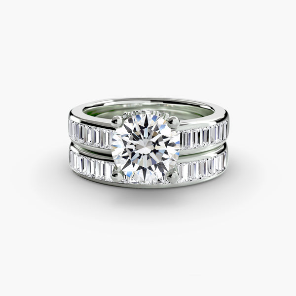The Baguette Channel Solitaire, a made-to-order diamond engagement ring from Hatton Garden Bespoke Jewellery