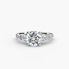 Five stone ring with pavé band - timeless engagement ring featuring five diamonds with pavé diamond detailing on the band