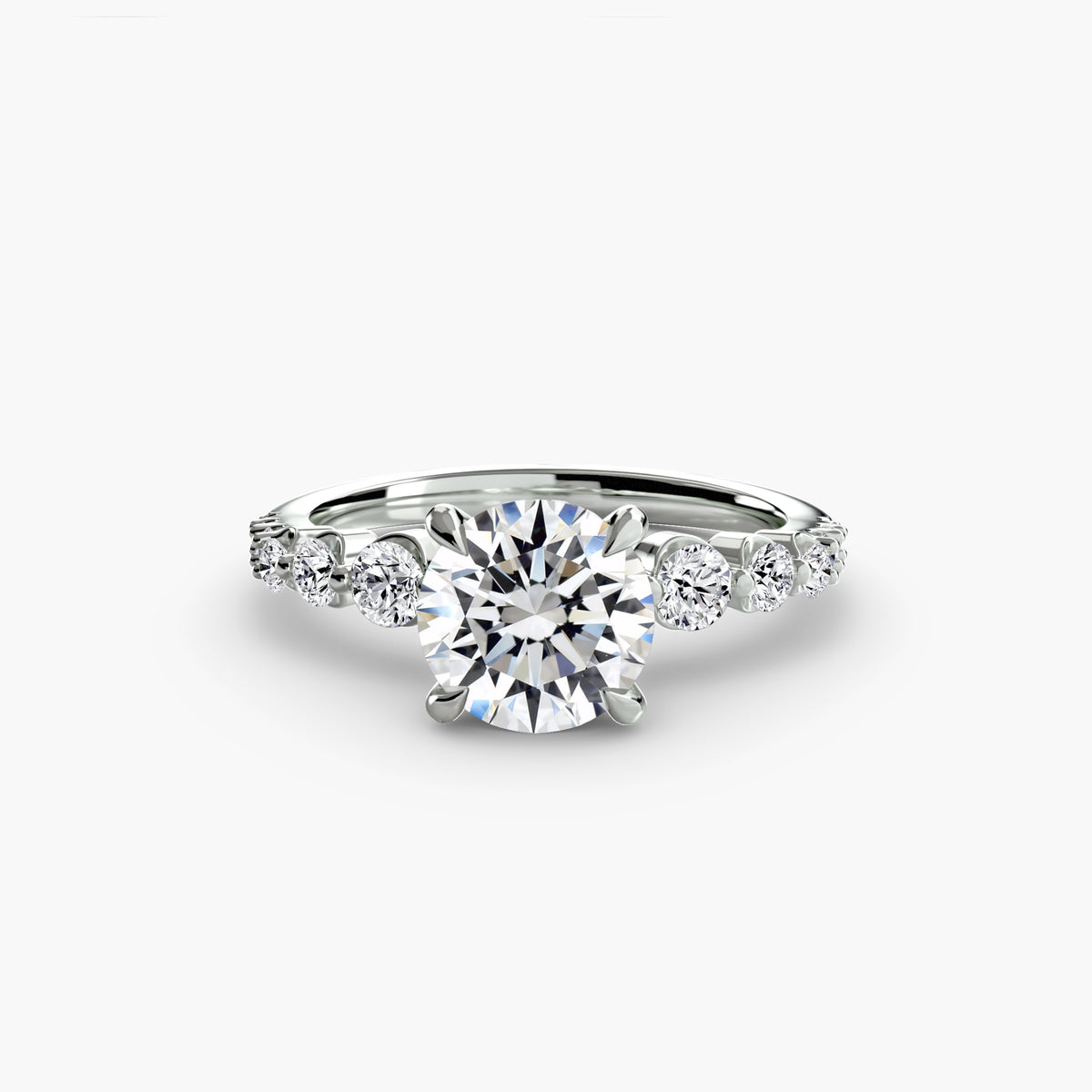 The Cascade Diamond Ring - stunning design featuring cascading diamonds along the band for an elegant and dramatic look