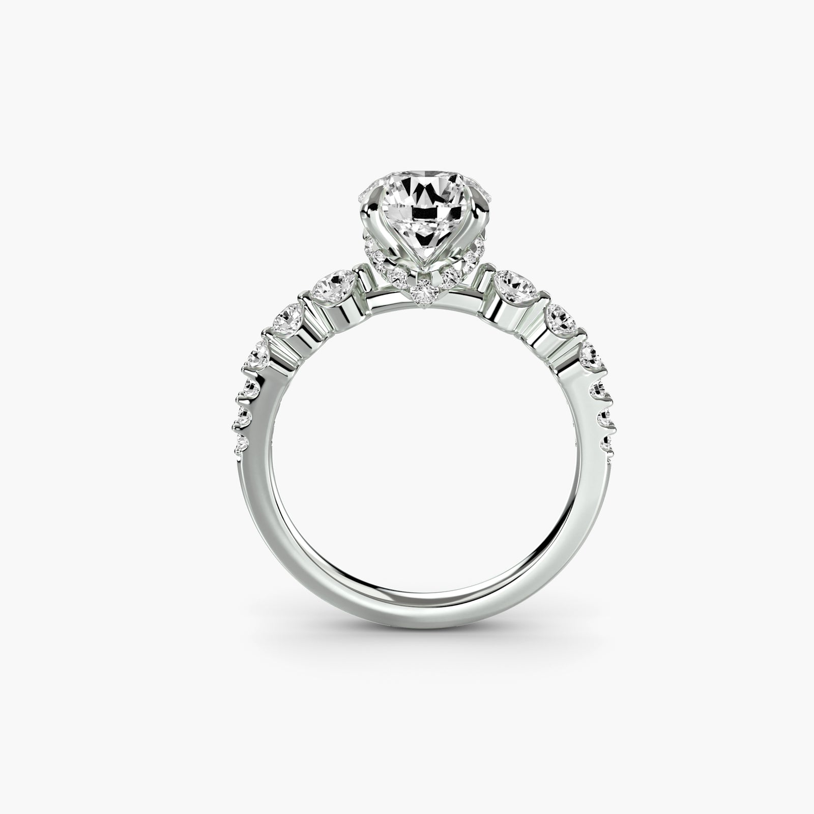 The Cascade Diamond Ring - stunning design featuring cascading diamonds along the band for an elegant and dramatic look