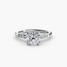 Cushion Diamond Solitaire, Pavé Shoulders (UK Size F)
