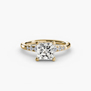 Solitaire with Shoulder Accents