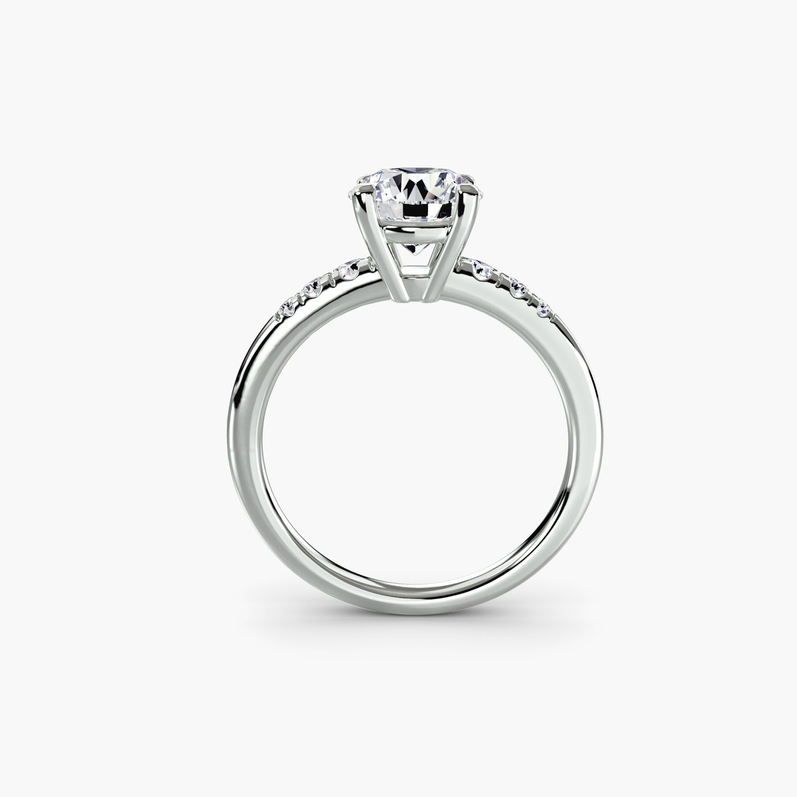 Solitaire with shoulder accents - classic engagement ring featuring a central diamond with accent diamonds on the shoulders for added sparkle