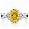 Fancy Yellow Diamond  Serpentine Solitaire Ring